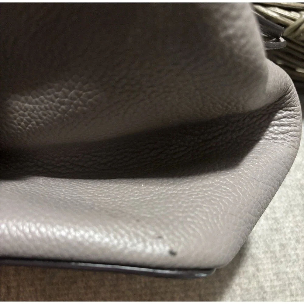 Kate Spade New York Taupe Leather Satchel Large Pebbled Crossbody Work Tote Bag